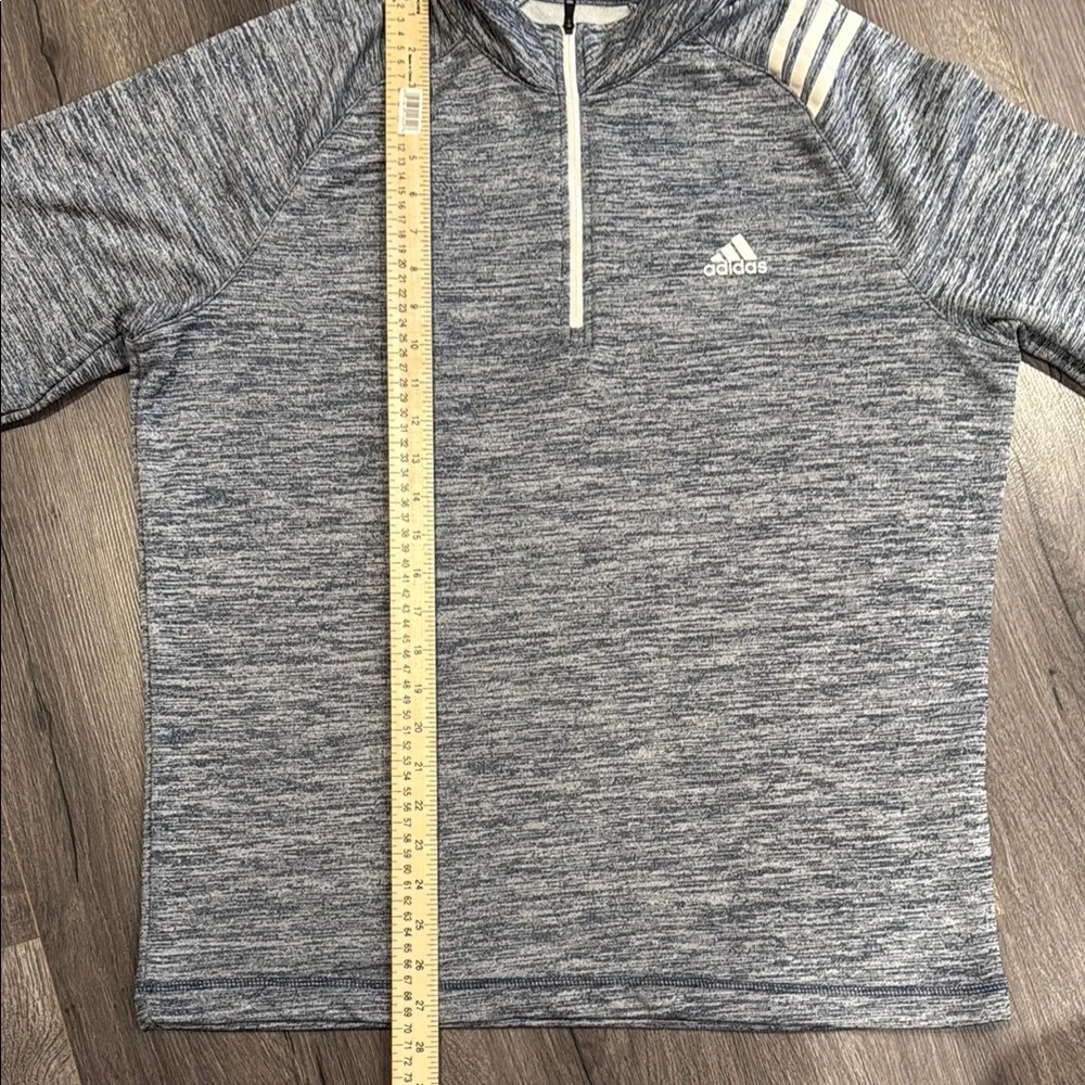 Adidas Gray Zip Up Sweater with Stripes Comfortable Versatile Athletic Casual